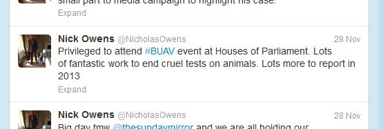 Nicholas Owens Twitter - BUAV