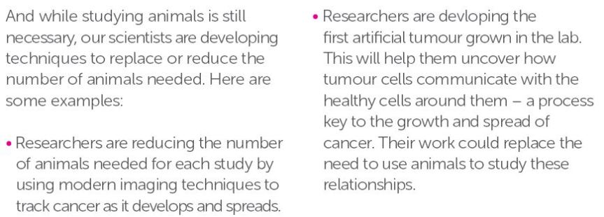 Replacement - CRUK animal testing