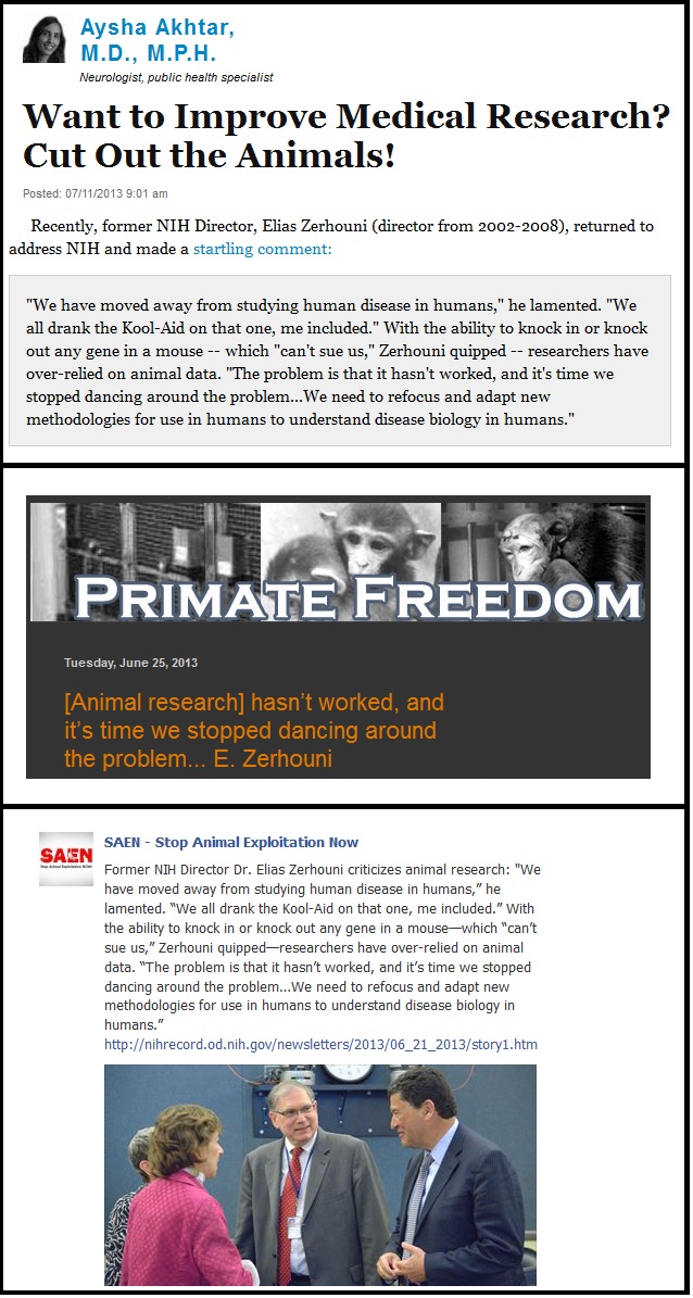 Zerhouni animal research doesn't work