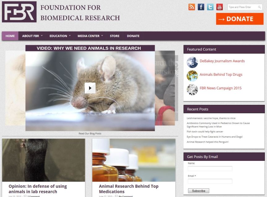 Foundatioin for Biomedical Research website