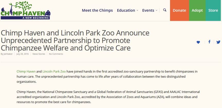 Chimp Haven LPZ announcement